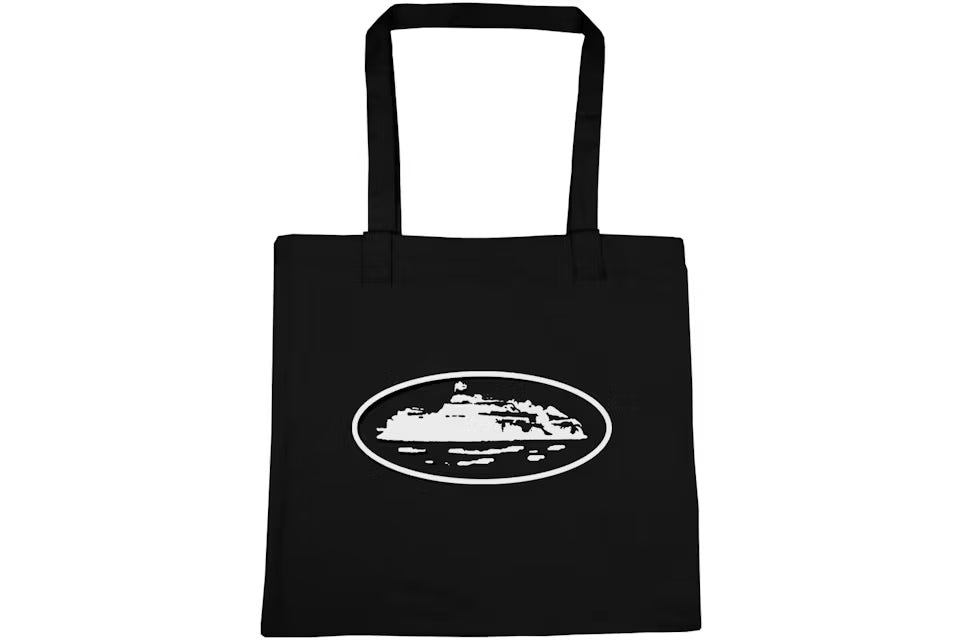 Corteiz Alcatraz Tote Bag - Nero/Bianco (borsa a mano)