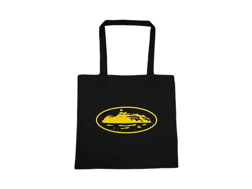 Corteiz Alcatraz Tote Bag - Nero/Giallo (borsa a mano)