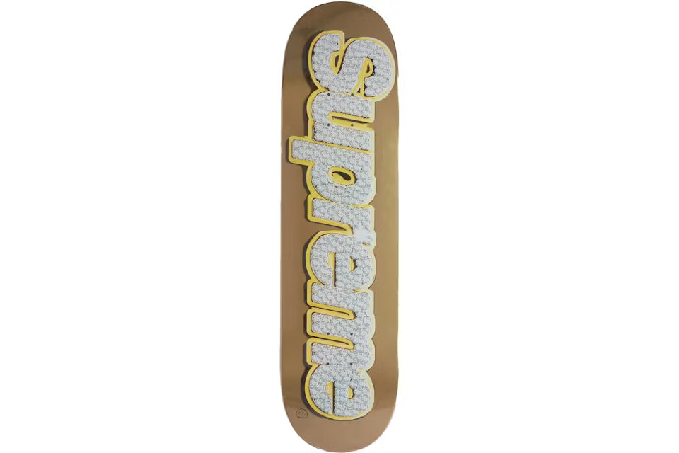 Supreme Bling Box Logo Skateboard Deck - Gold