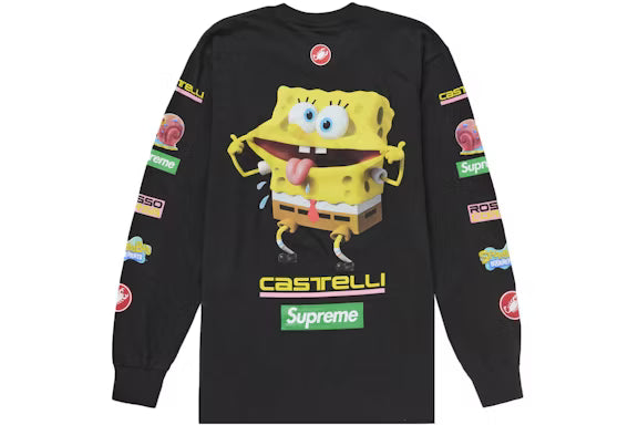 T-shirt Supreme SpongeBob Castelli Racing Longsleeve Nera - Urban Cult