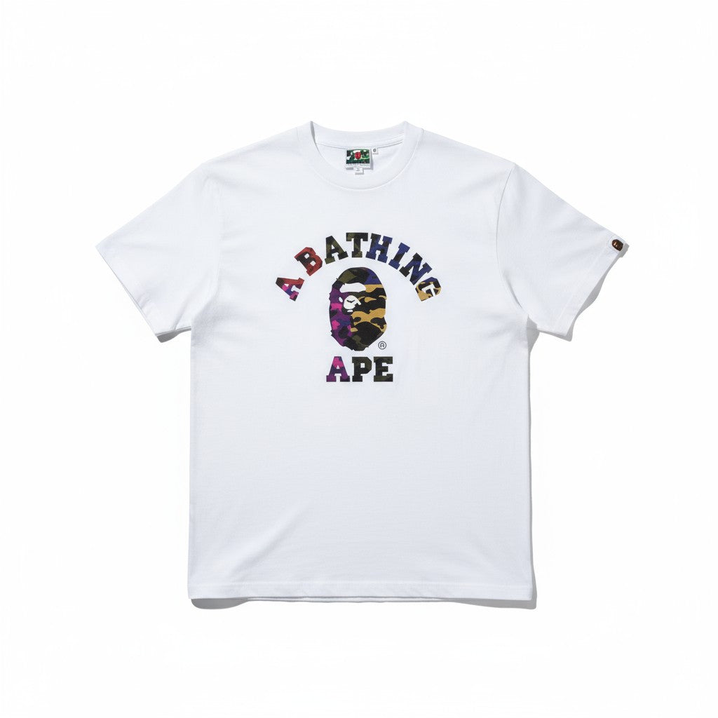 BAPE Mix Camo College multicolor T-shirt - Bianco - Urban Cult