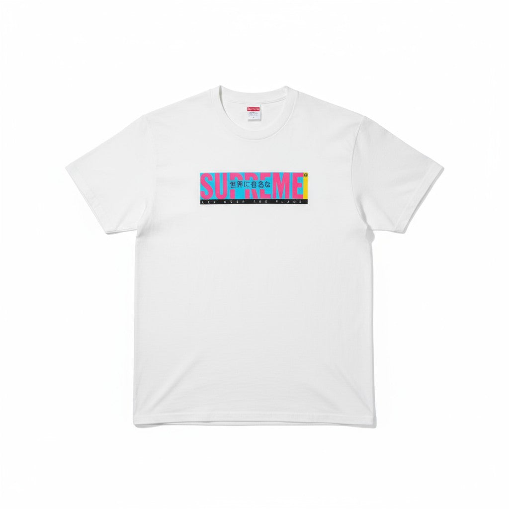 Supreme All Over T-shirt - Bianco (Scrittura Giapponese) - Urban Cult
