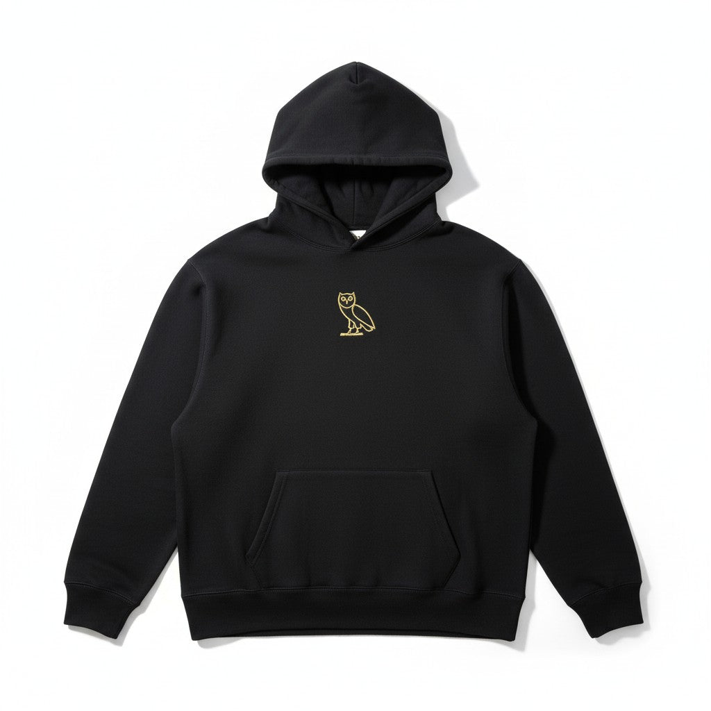 DRAKE OVO Classic Owl Felpa con Cappuccio - Nera - Urban Cult