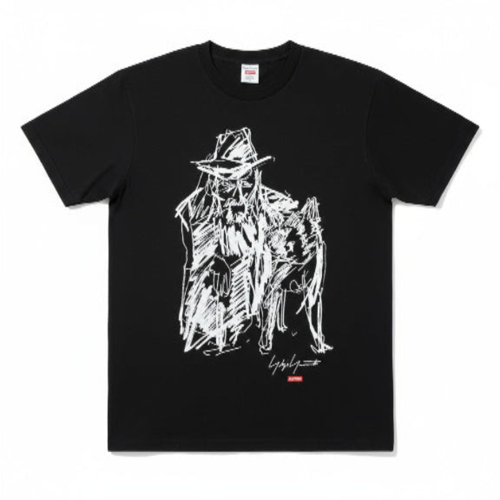 Supreme x Yohji Yamamoto Scribble Portrait T-shirt - Nero - Urban Cult