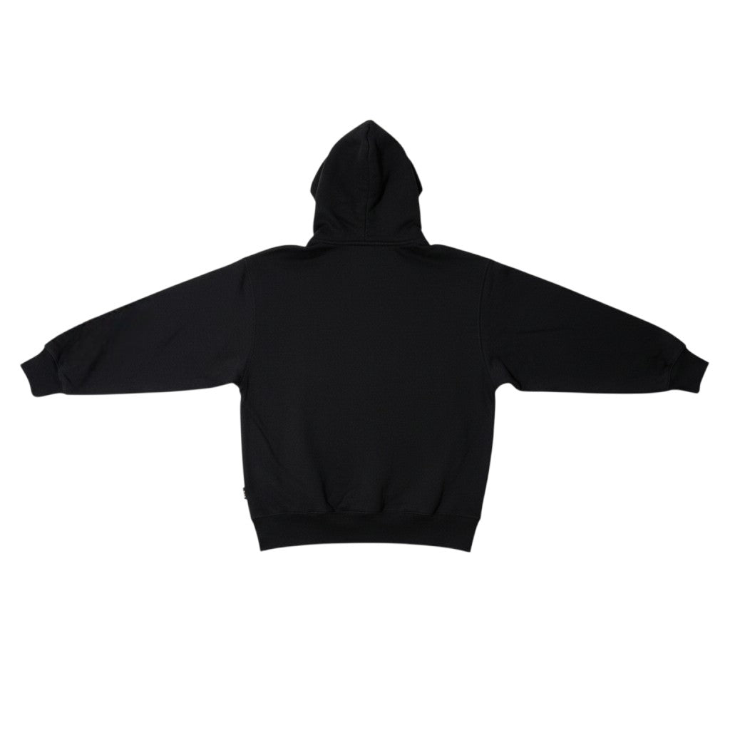 Felpa con cappuccio nera Jordan x Undefeated in cotone pesante, taglia S, con logo discreto sul fondo.