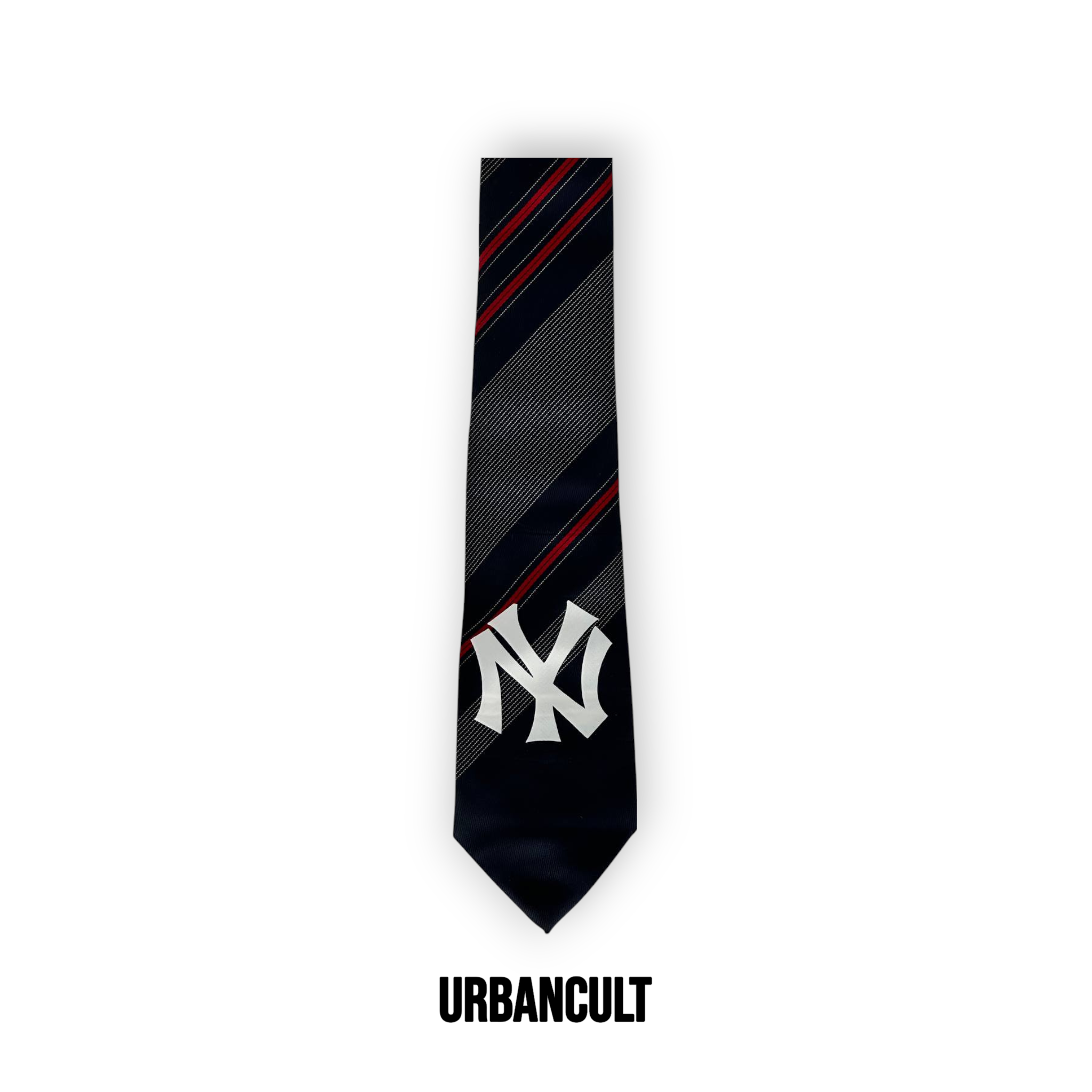 Cravatta Vintage Custom "New Era" fantasia a righe Blu/Rosse - Urban Cult