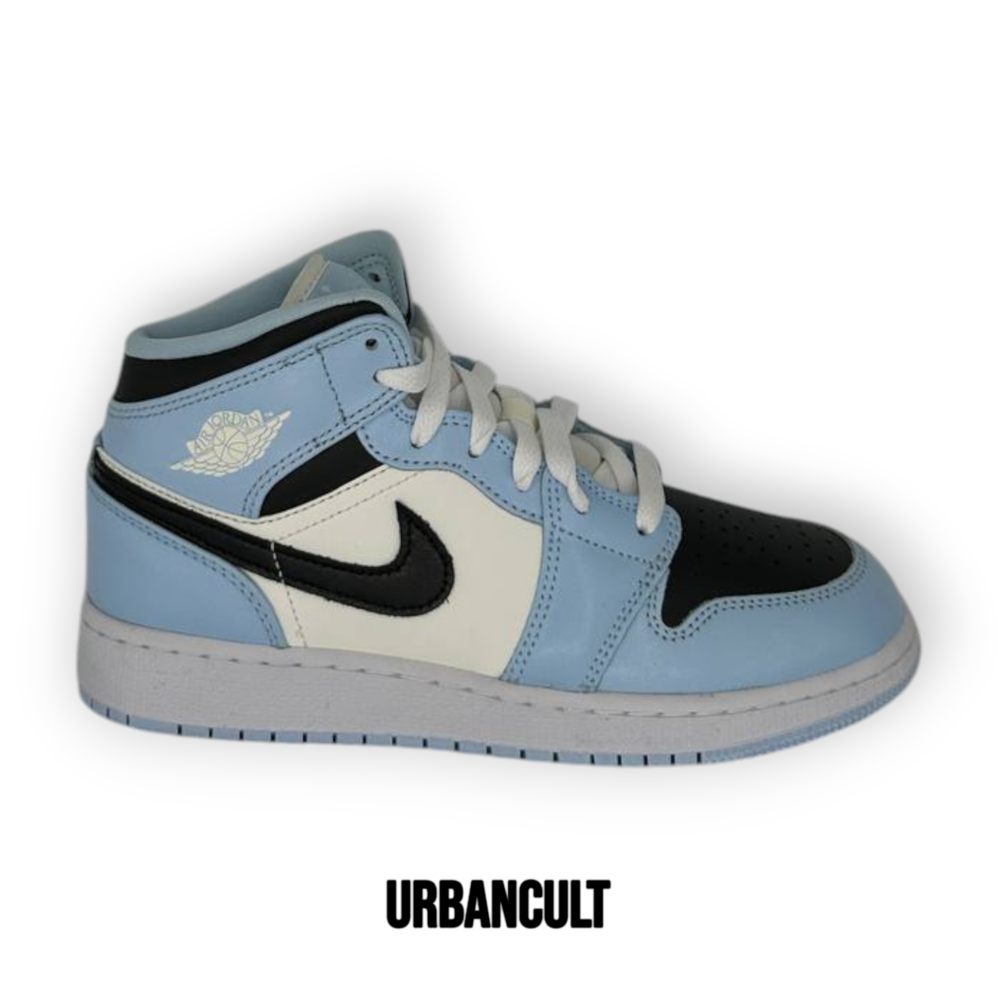 Jordan 1 Mid Ice Blue Black White - Azzurro Ghiaccio/Nero - Urban Cult