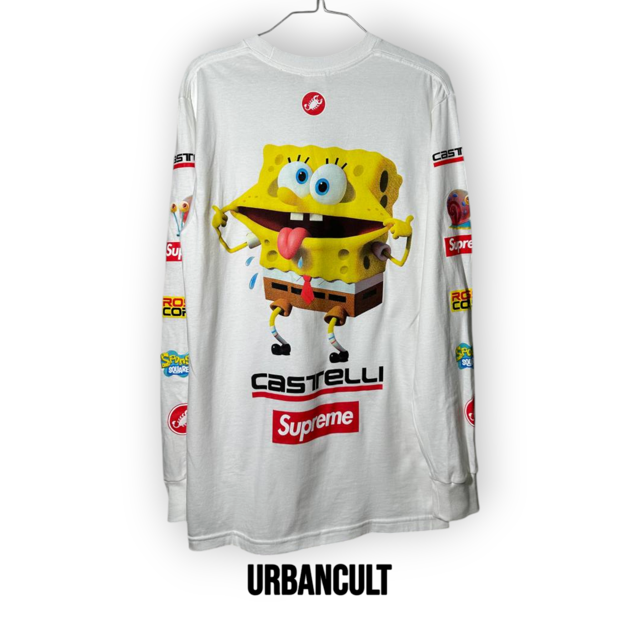 T-shirt Supreme SpongeBob Castelli Racing Longsleeve Bianca - Urban Cult