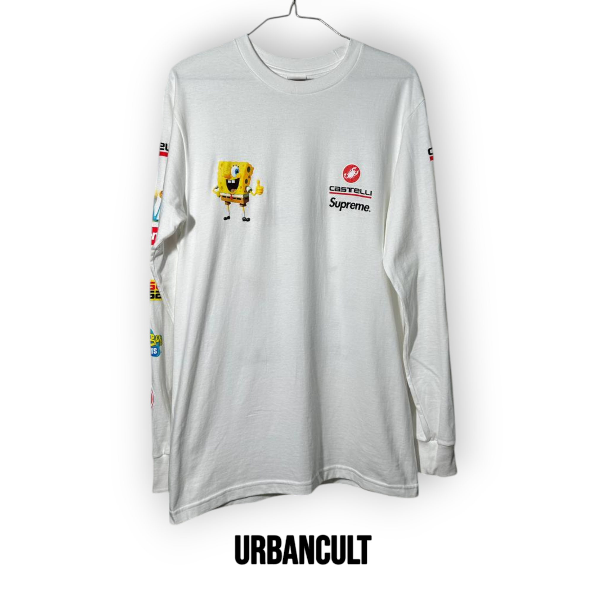 T-shirt Supreme SpongeBob Castelli Racing Longsleeve Bianca - Urban Cult