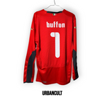 Maglia Portiere Italia (Buffon #1) Maniche Lunghe - Rossa - Urban Cult