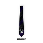 Cravatta Vintage Custom "New Era" Fantasia righe diagonali - Viola/Nere/Grigie - Urban Cult