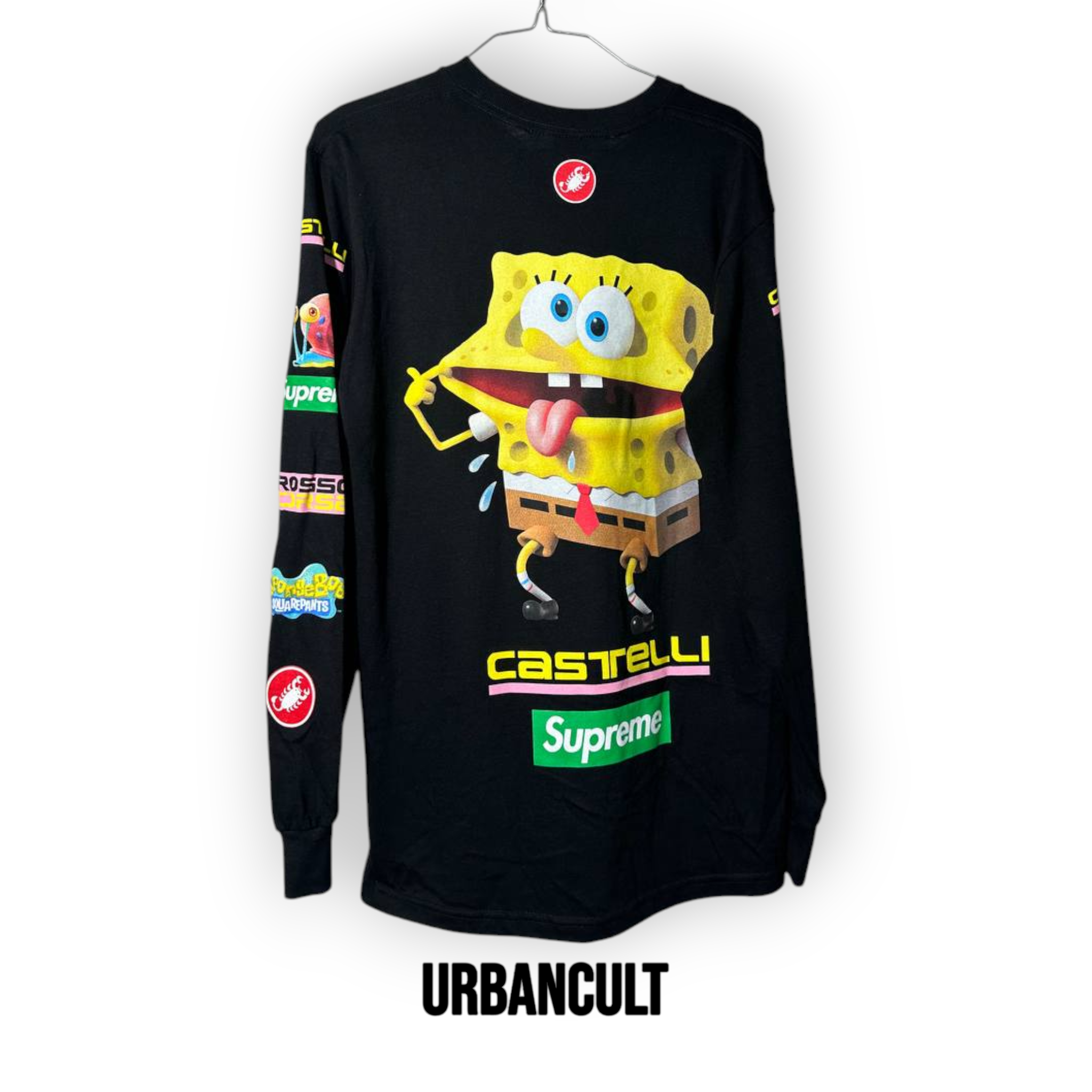 T-shirt Supreme SpongeBob Castelli Racing Longsleeve Nera - Urban Cult