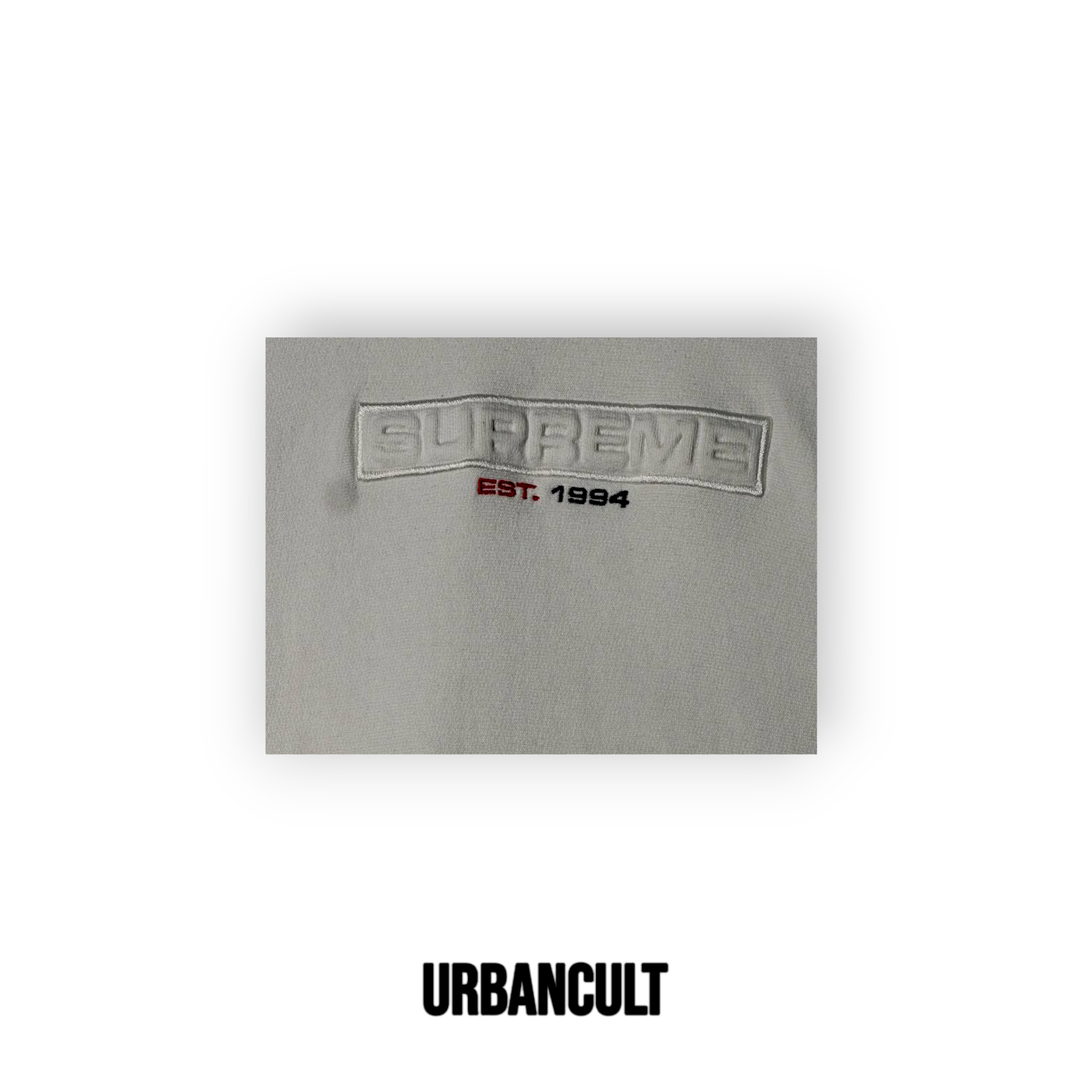 Supreme Embossed Box Logo Hoodie - Bianca - Urban Cult