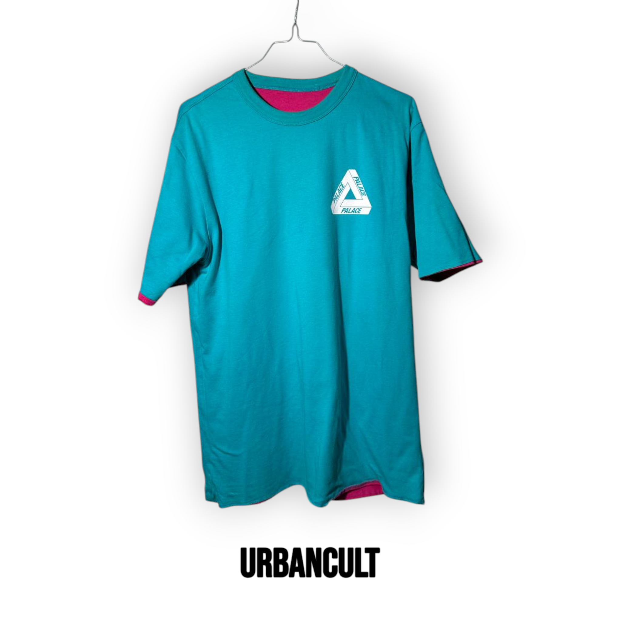 Palace Reverse Double Face T-shirt - Verde Acqua/Magenta - Urban Cult