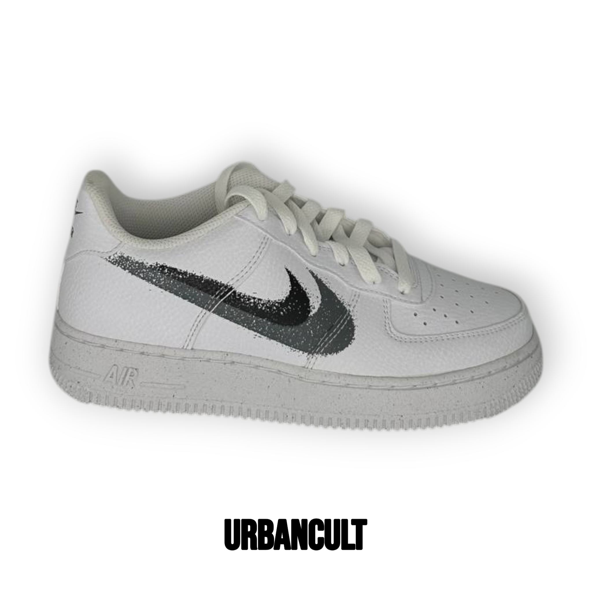 Nike Air Force 1 Low '07 Spray Paint Swoosh - Bianco/Nero - Urban Cult