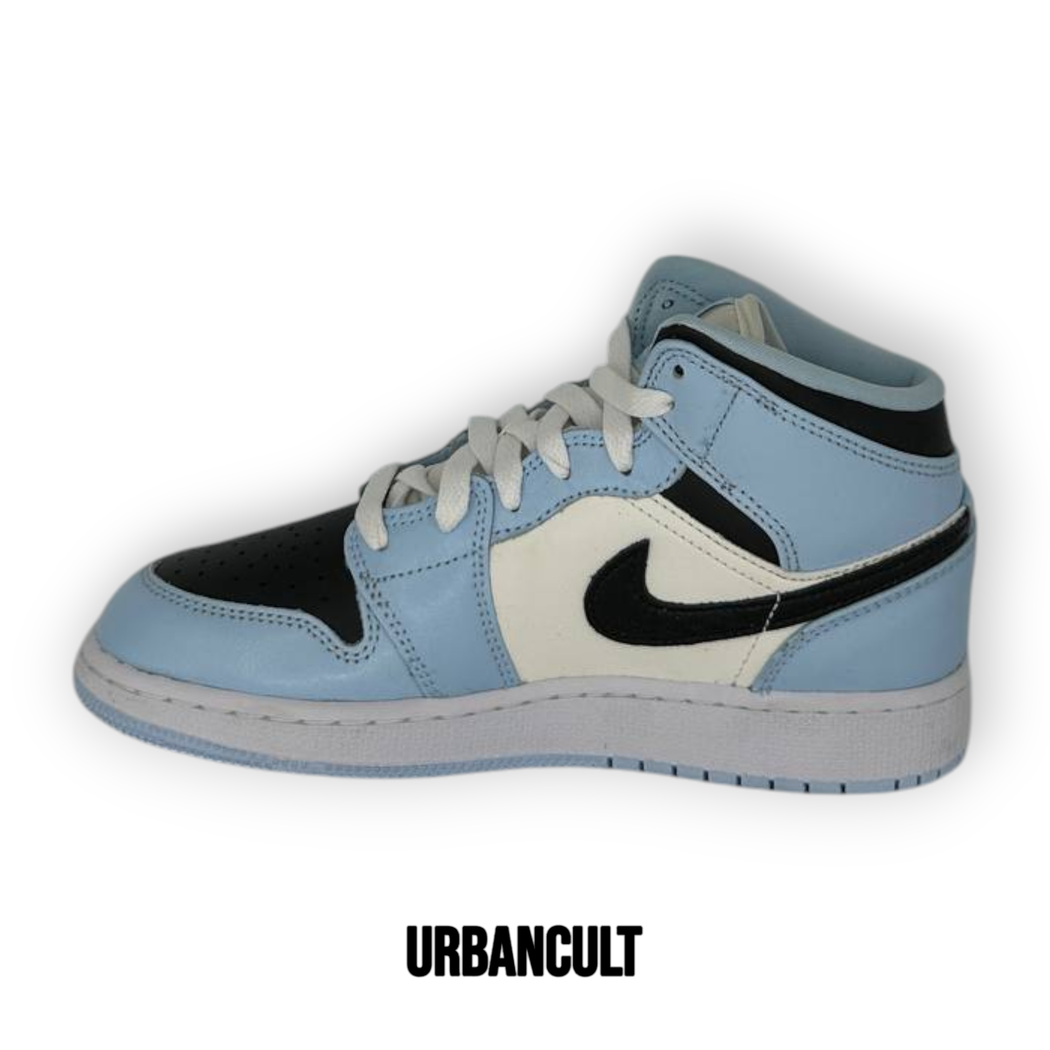 Jordan 1 Mid Ice Blue Black White - Azzurro Ghiaccio/Nero - Urban Cult