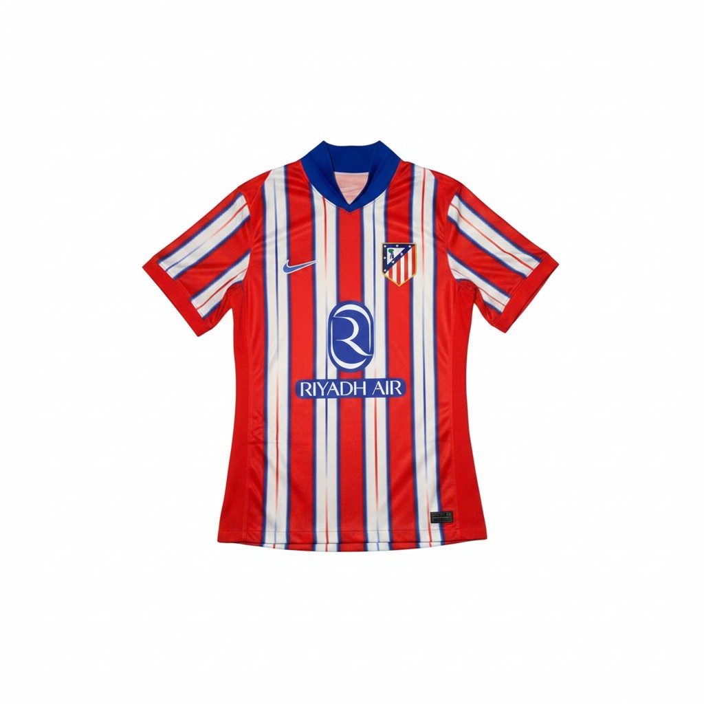 Urban Cult Maglia Ufficiale Home Atlético Madrid 2024/2025, rossa e bianca a strisce, taglia S.