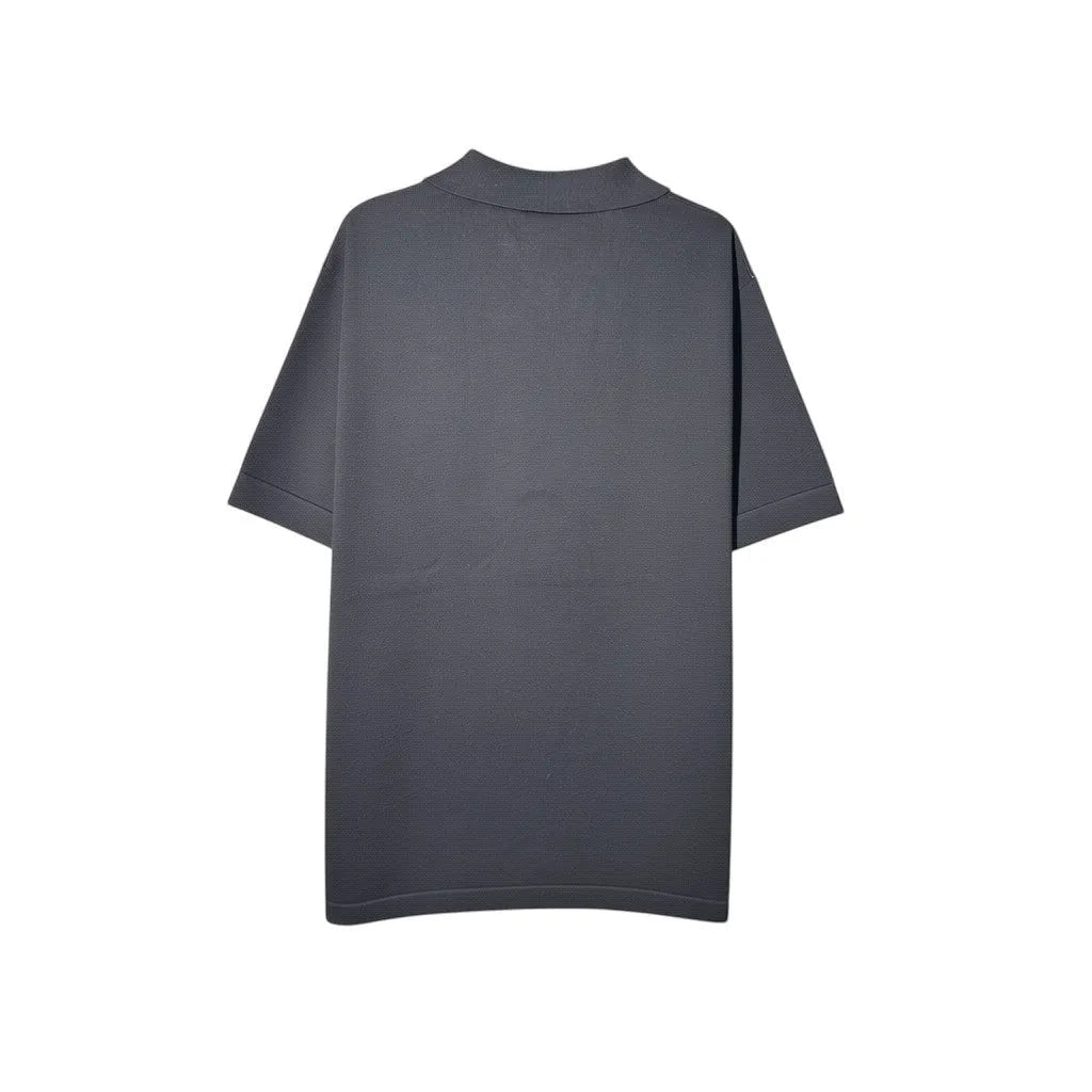 Urban Cult black knit polo shirt with Italian flag detail on the side, size L.