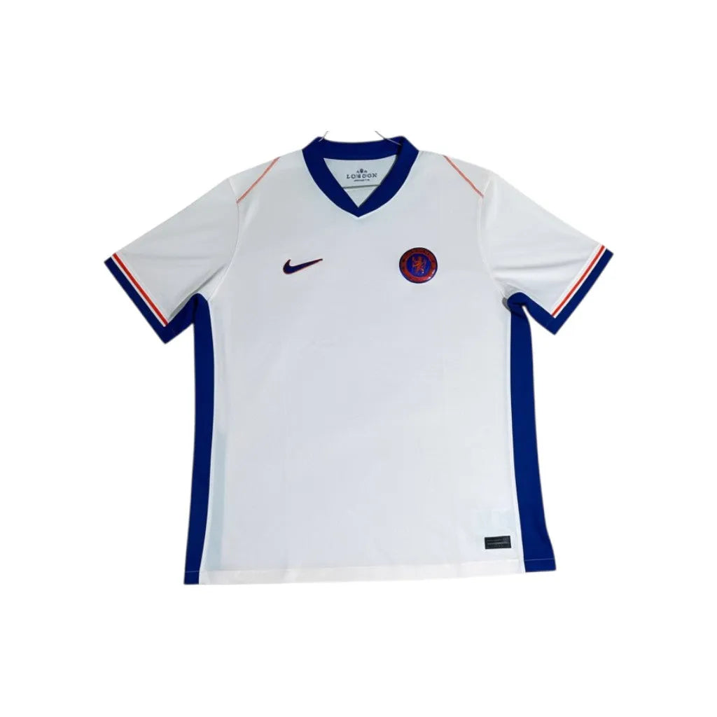 Urban Cult Chelsea FC 2024/2025 Away Jersey in white with blue and red trim. Nike logo and club crest visible. Size XL.