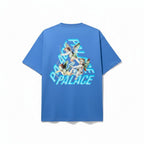 Urban Cult Ocean Blue cotton t-shirt with Cherub P3 graphic and Tri-Ferg logo on back and chest.