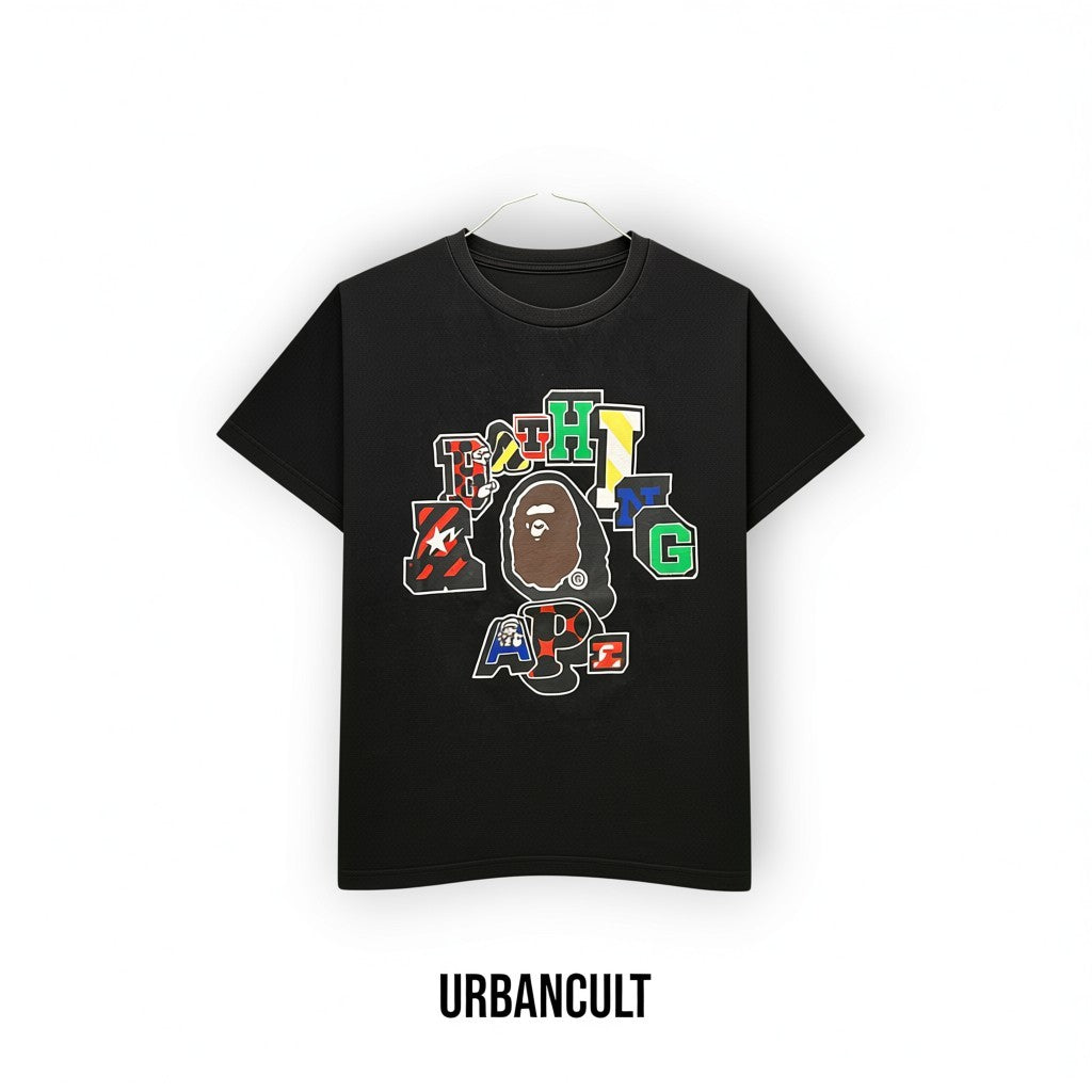 T-shirt Vintage Bape 'Multi-Logo' - Nero