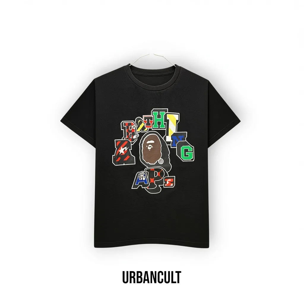 T-shirt Vintage Bape 'Multi-Logo' - Nero