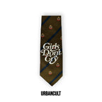 Cravatta Vintage Custom "Girls Don't Cry" Fantasia Stemmi Reali - Marrone - Urban Cult