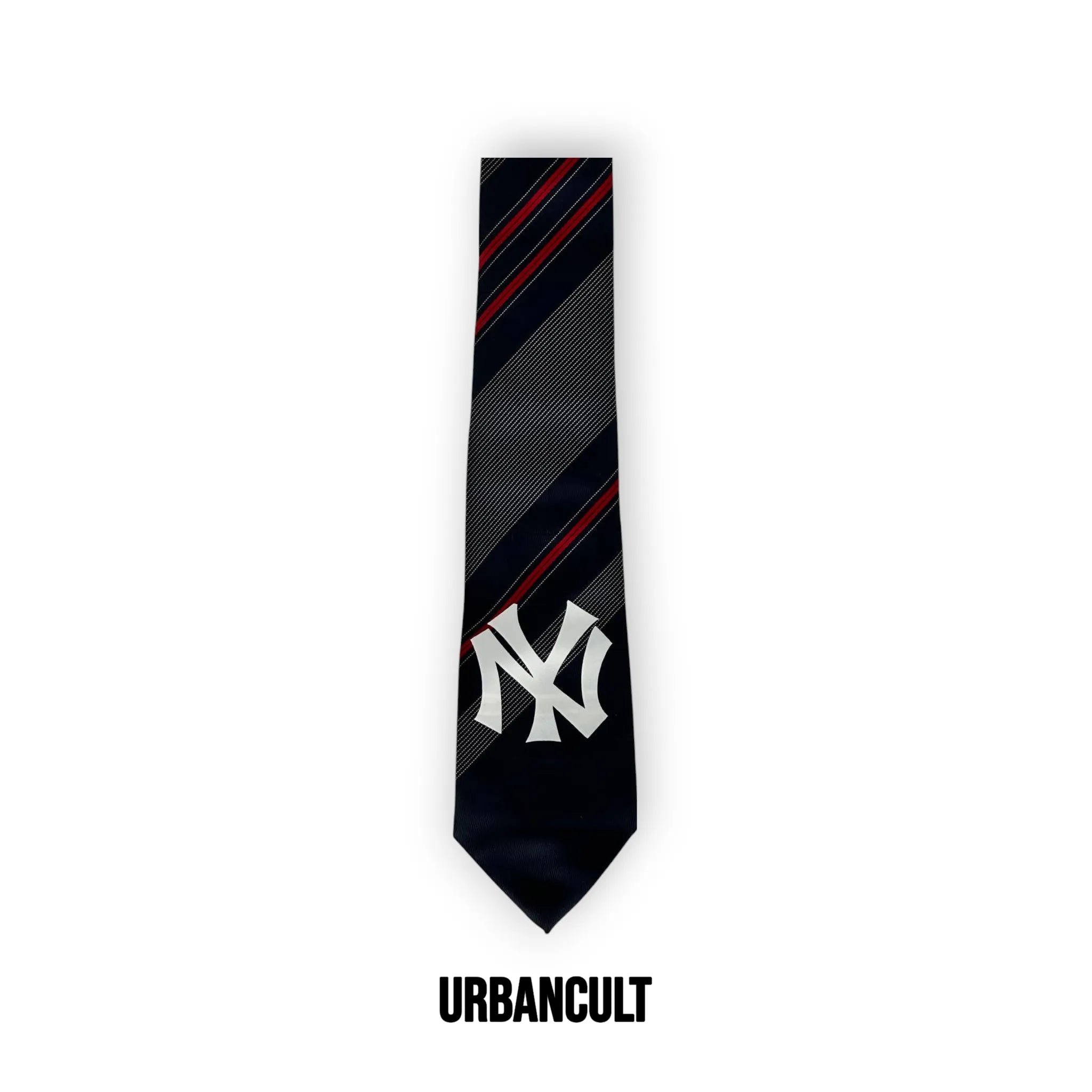 Cravatta Vintage Custom "New Era" fantasia a righe Blu/Rosse - Urban Cult