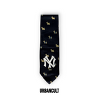 Cravatta Vintage Custom "New Era" fantasia cane scottie dorato - Blu - Urban Cult
