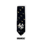 Cravatta Vintage Custom "New Era" fantasia cane scottie dorato - Blu - Urban Cult