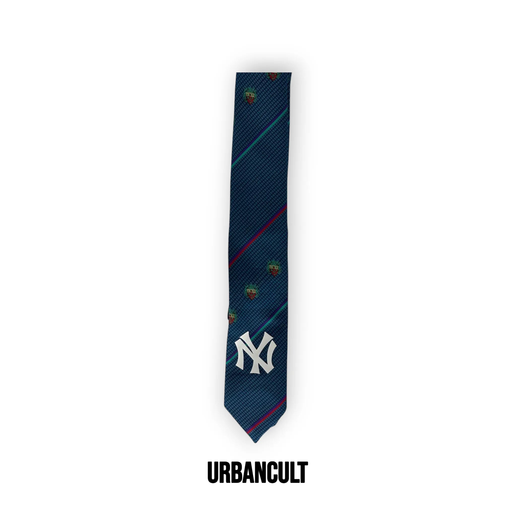 Cravatta Vintage Custom "New Era" fantasia jacquard rombi - Blu - Urban Cult