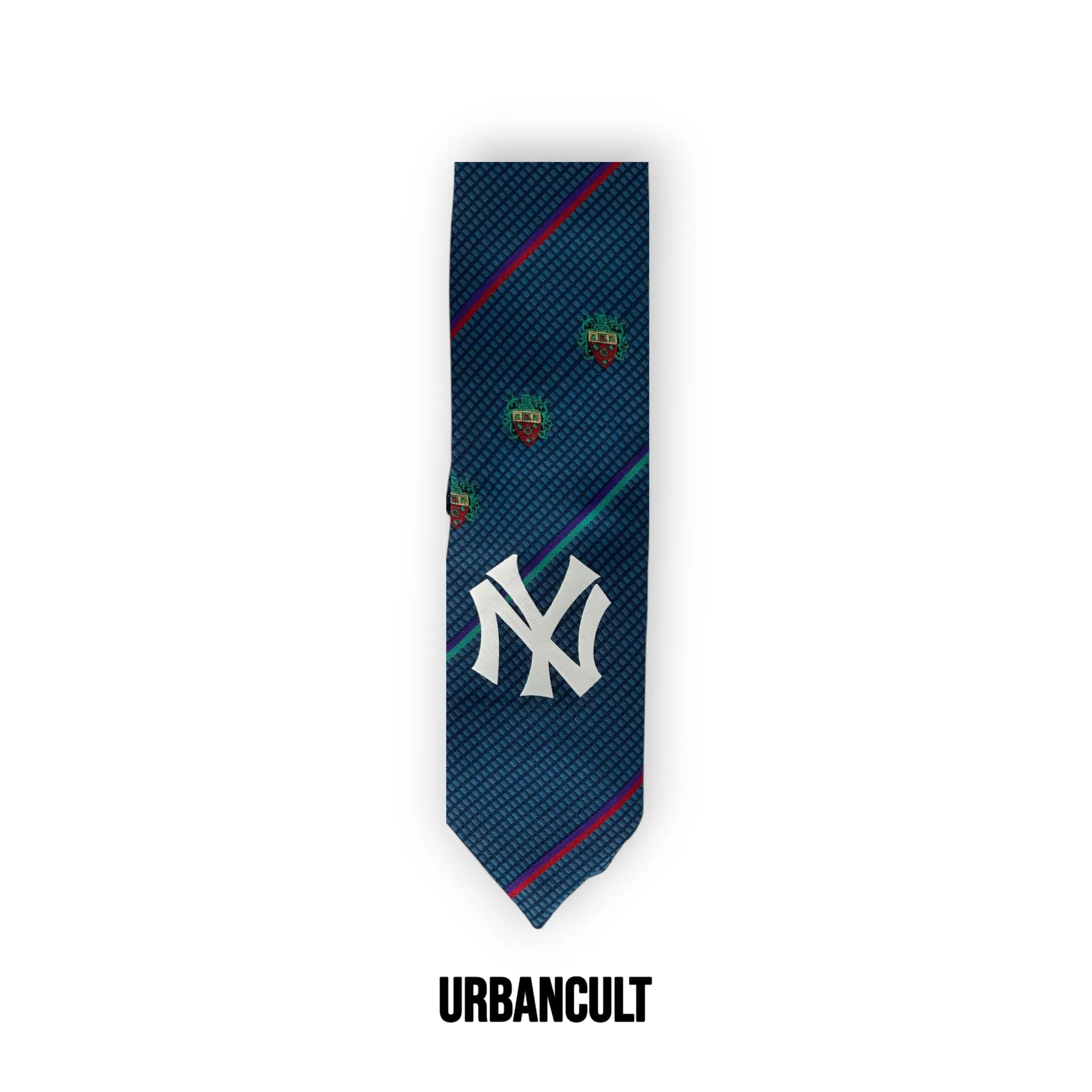 Cravatta Vintage Custom "New Era" fantasia jacquard rombi - Blu - Urban Cult