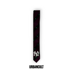 Cravatta Vintage Custom "New Era" fantasia palme - Vino/Nero - Urban Cult