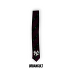 Cravatta Vintage Custom "New Era" fantasia palme - Vino/Nero - Urban Cult