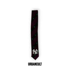 Cravatta Vintage Custom "New Era" fantasia palme - Vino/Nero - Urban Cult