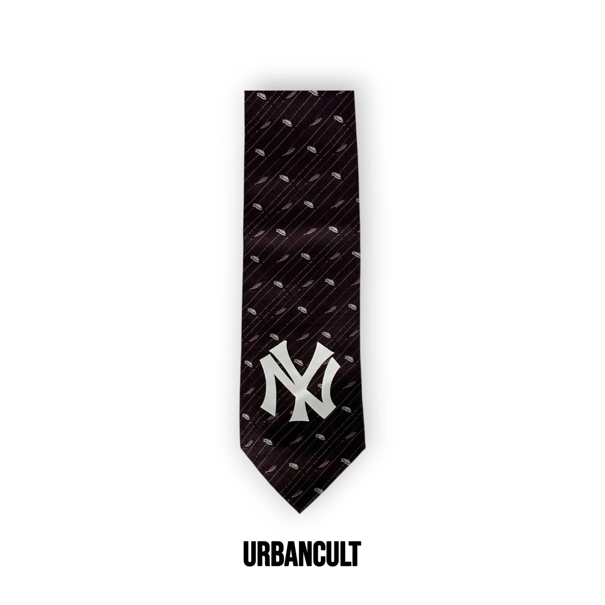 Cravatta Vintage Custom "New Era" Fantasia piume colorate e righe - Urban Cult