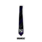 Cravatta Vintage Custom "New Era" Fantasia righe diagonali - Viola/Nere/Grigie - Urban Cult