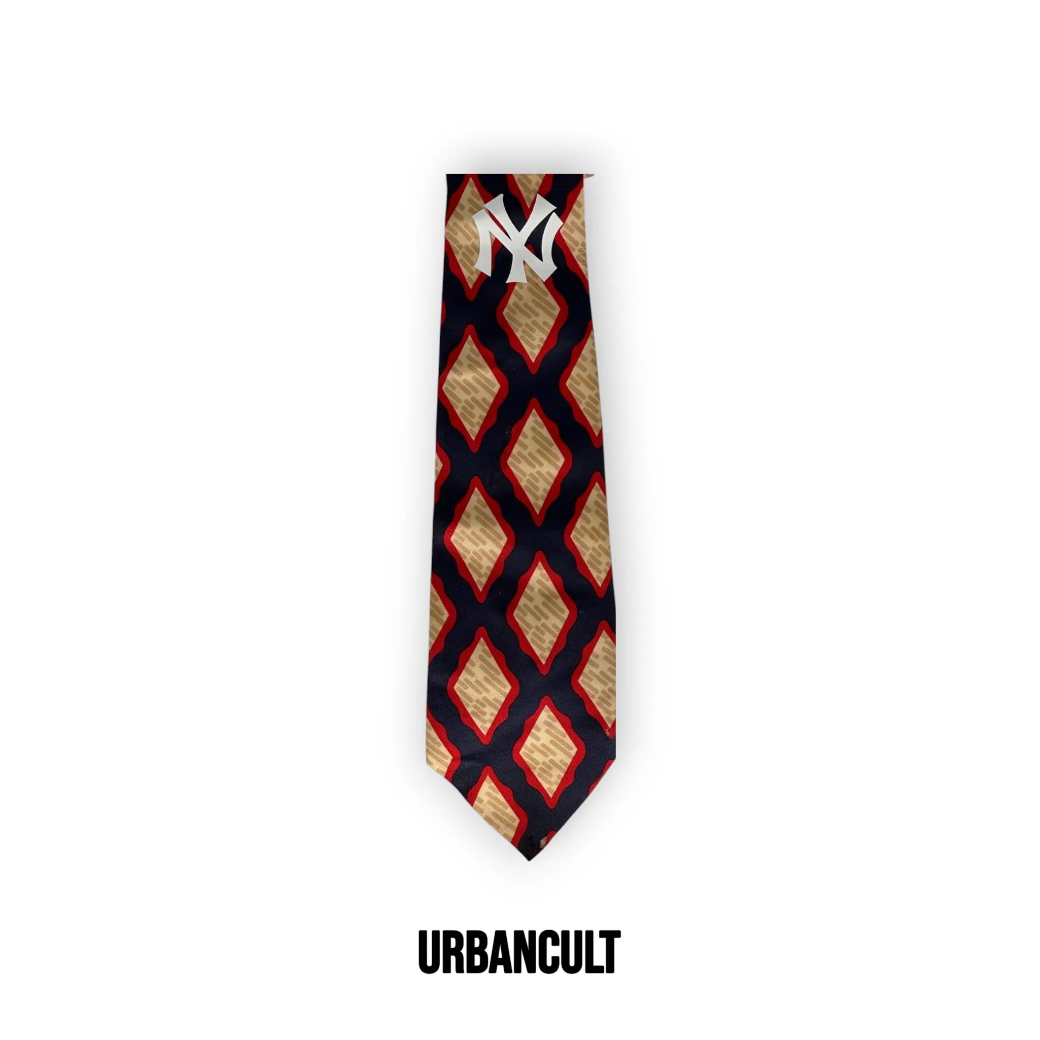 Cravatta Vintage Custom "New Era" Fantasia Rombi - Blu/Giallo/rosso - Urban Cult