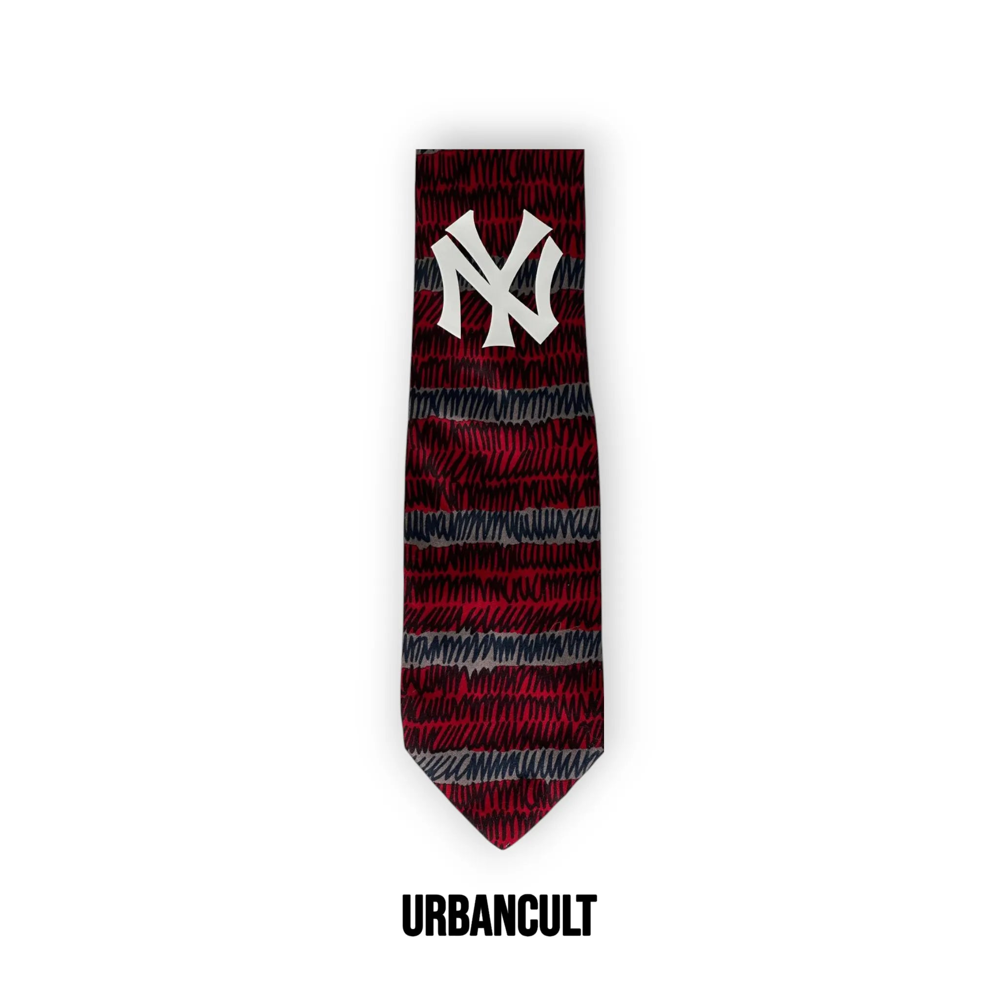 Cravatta Vintage Custom "New Era" Fantasia Strisce - Rosse/Grigie - Urban Cult