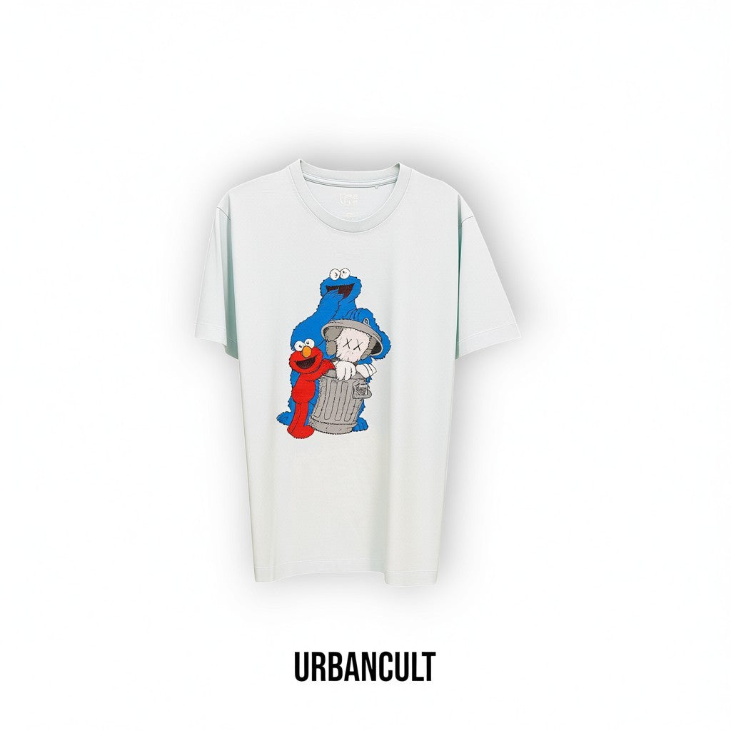T-shirt KAWS x Uniqlo x Sesame Street - azzurro Chiaro