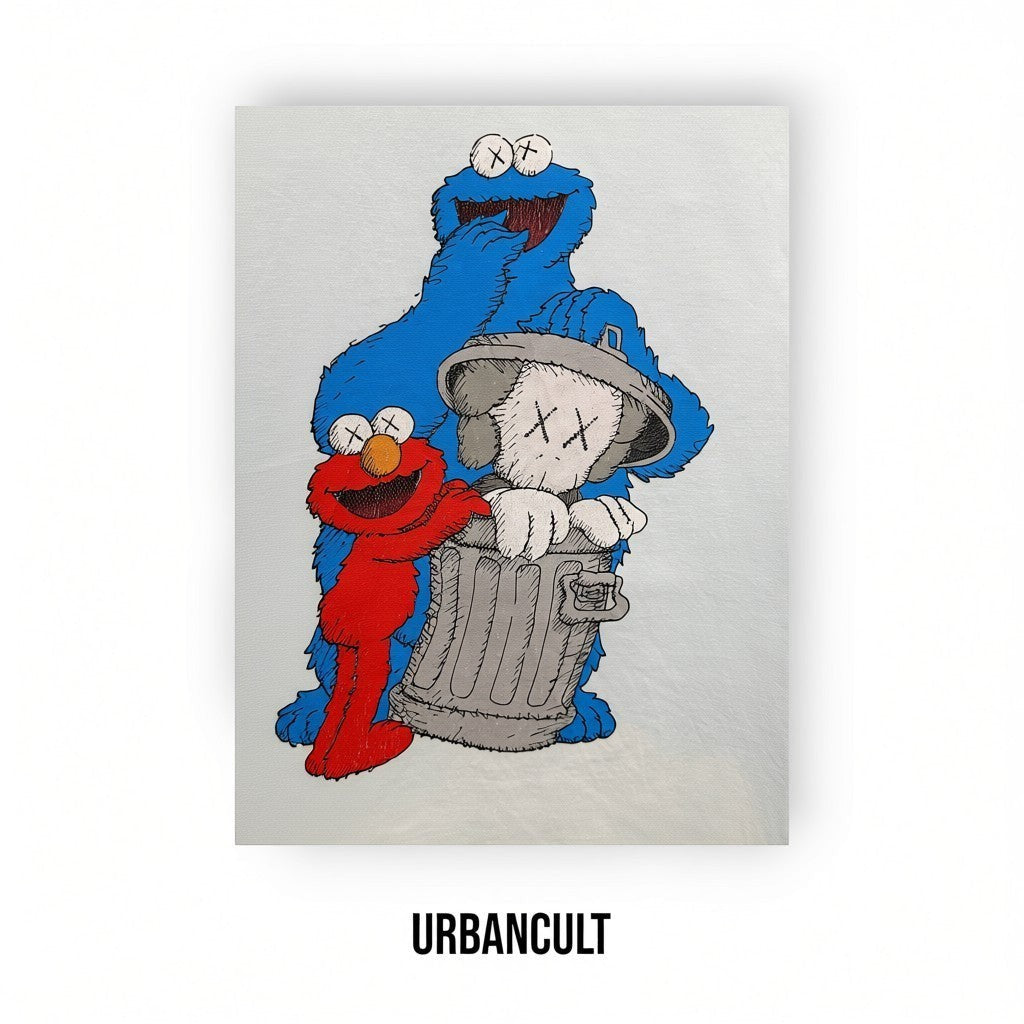 T-shirt KAWS x Uniqlo x Sesame Street - azzurro Chiaro