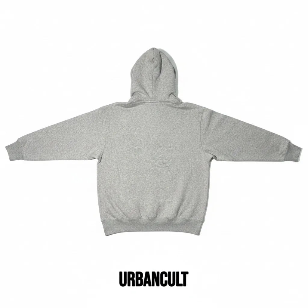 Felpa con cappuccio grigia Jordan x Undefeated in cotone, taglia S. Dettaglio logo sul fondo.