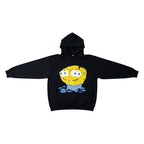 Urban Cult felpa nera con cappuccio, misto cotone/poliestere, con grafica SpongeBob in vasca sul fronte.