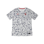 Urban Cult France 2020/2021 away jersey, white with navy and red abstract pattern, Nike logo, rooster crest.