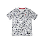 Urban Cult France 2020/2021 away jersey, white with navy and red abstract pattern, Nike logo, rooster crest.
