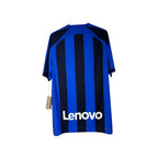 Urban Cult Inter 2022/2023 Home Replica Jersey, blue and black striped, short sleeve, with Lenovo sponsor. Size L.