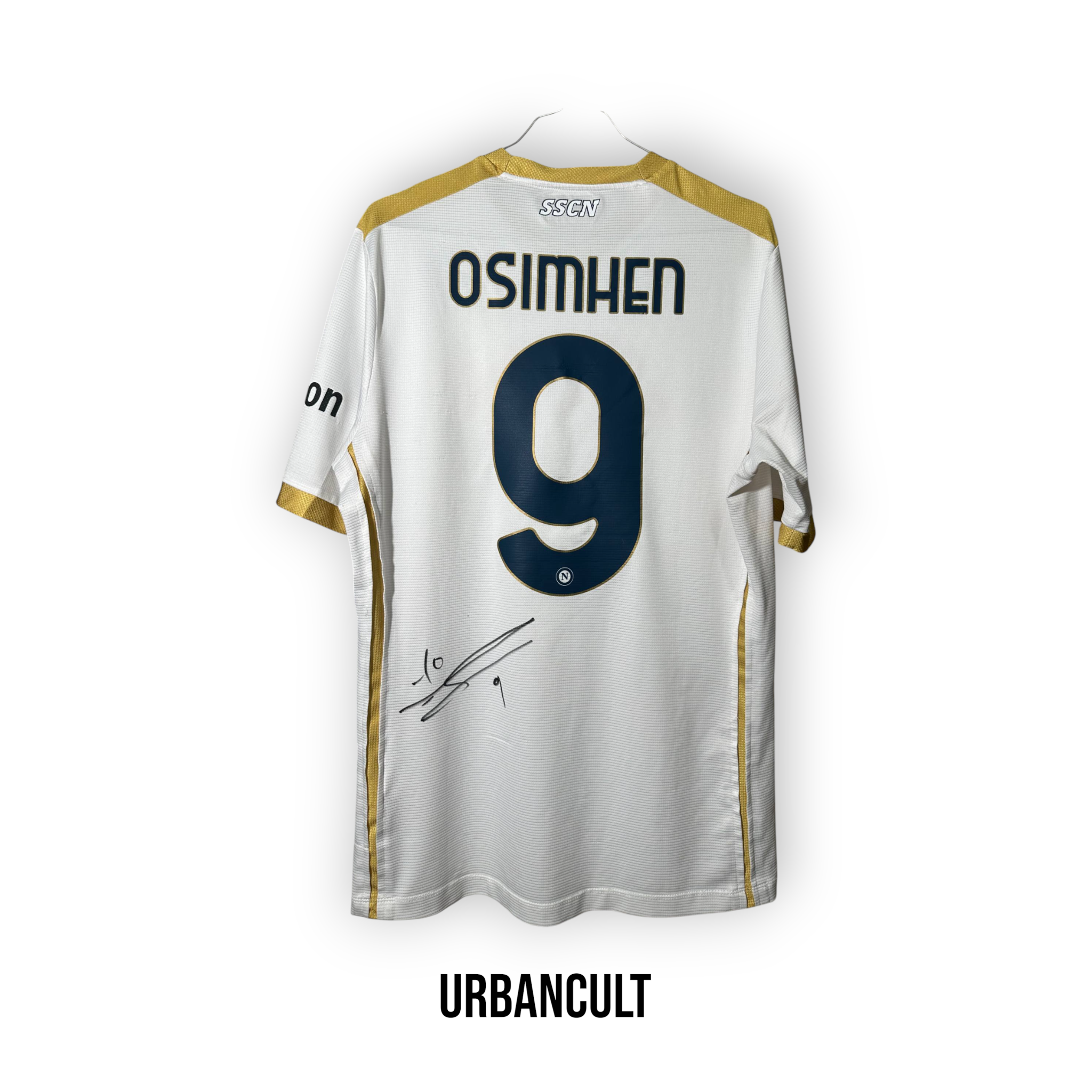 Maglia Napoli 2021/22 - Osimhen #9 AUTOGRAFATA (White & Gold Edition) - Urban Cult