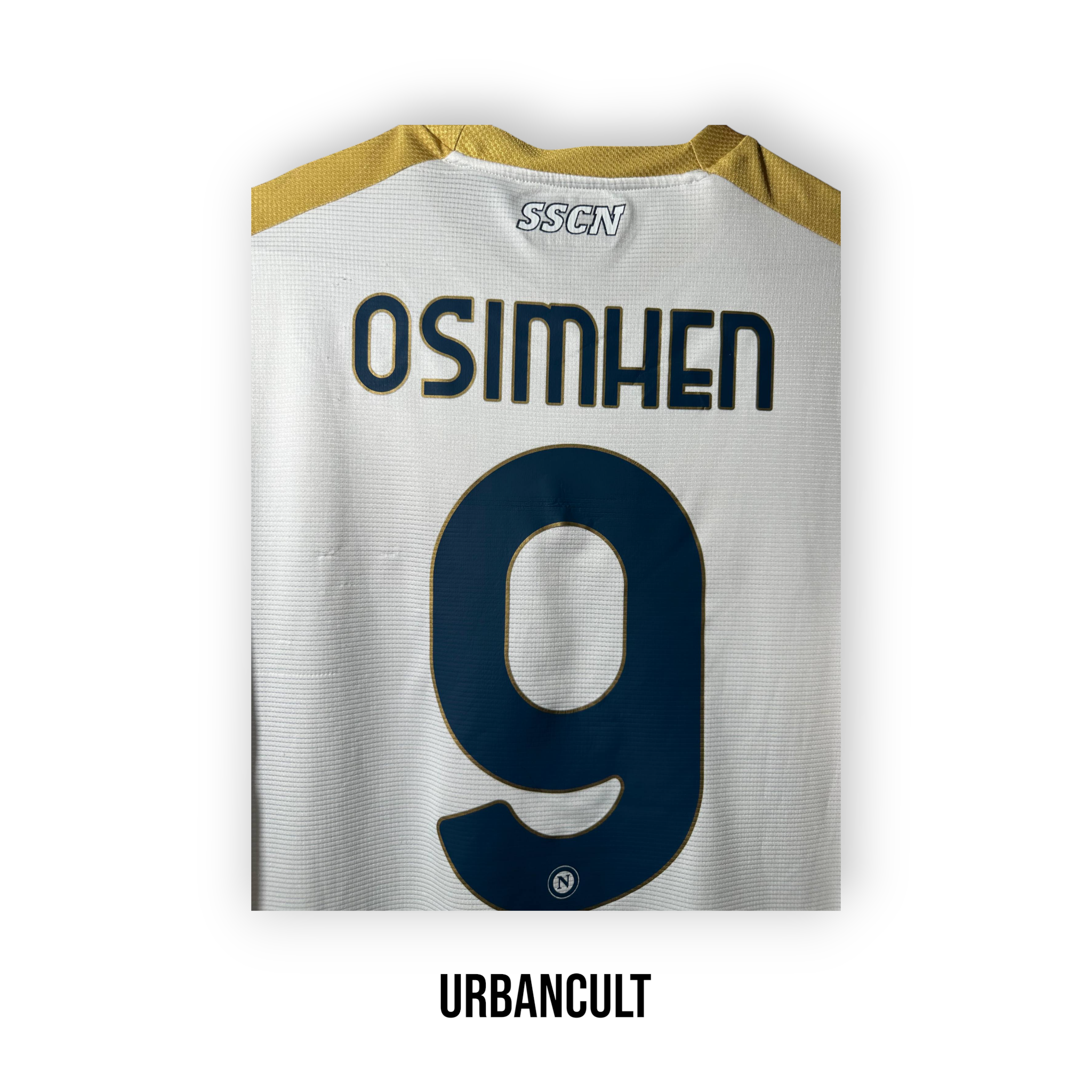 Maglia Napoli 2021/22 - Osimhen #9 AUTOGRAFATA (White & Gold Edition) - Urban Cult