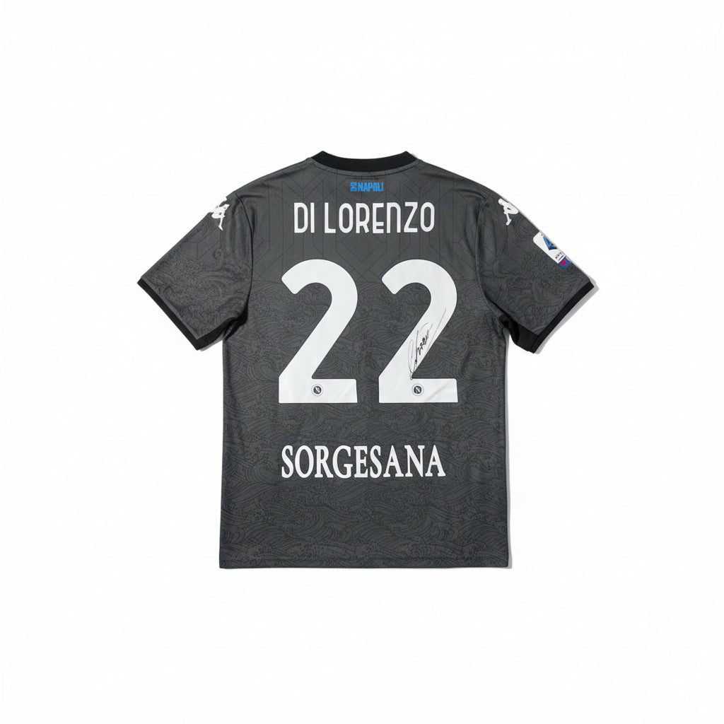 Maglia Napoli 2024/25 - Di Lorenzo #22 AUTOGRAFATA (Black Edition) - Urban Cult