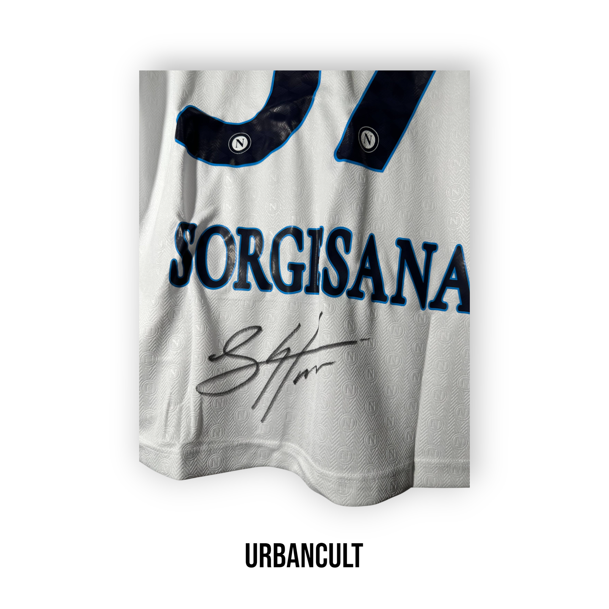 Maglia Napoli 2024/25 - Spinazzola #37 AUTOGRAFATA (White Edition) - Urban Cult